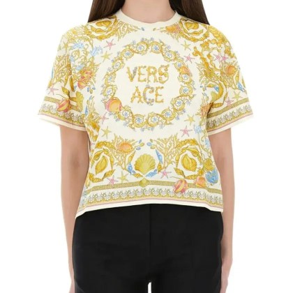 Versace - "Underwater Baroque" T-Shirt - Größe 44 - weiß Versace - "Underwater Baroque" T-Shirt - Größe 44 - weiß