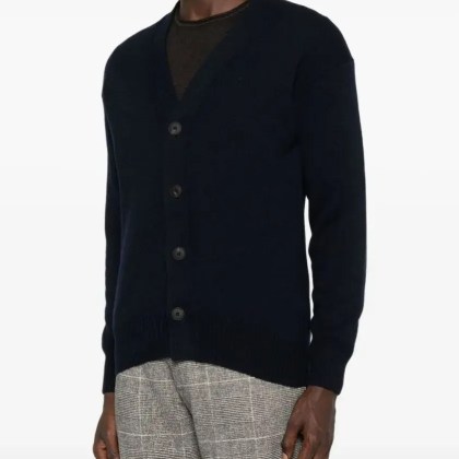 Gran Sasso - V-Neck Cardigan Sweater With Button Closure - Größe 50 - schwarz – Bild 4