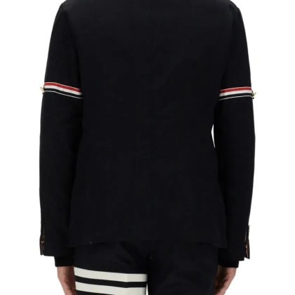 Thom Browne - Single-Breasted Tailored Jacket With Striped Detai - Größe 4 - blau – Bild 3