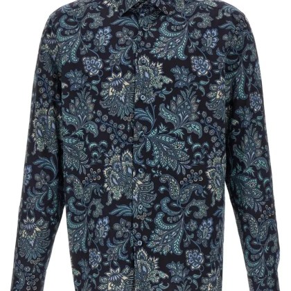 Etro - Floral Paisley Cotton Shirt - Größe 40 - blau Etro - Floral Paisley Cotton Shirt - Größe 40 - blau