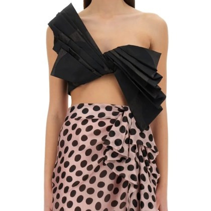 Nina Ricci - "Twisted Polka Dots" Top - Größe 36 - schwarz Nina Ricci - "Twisted Polka Dots" Top - Größe 36 - schwarz