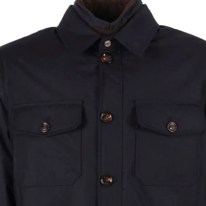 Moorer - Navy Blue Wool-Blend Jacket With Flap Patch Pocket - Größe 50 - blau – Bild 3