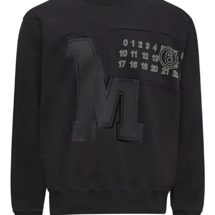 MM6 Maison Margiela - Cotton Sweatshirt With Logo - Größe M - schwarz MM6 Maison Margiela - Cotton Sweatshirt With Logo - Größe M - schwarz