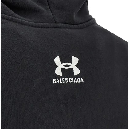 Balenciaga - Fleece Hoodie With Logo Embroidery - Größe XXS - schwarz – Bild 2