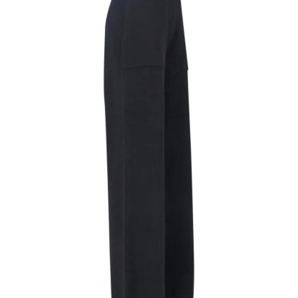 Uma Wang - Wide-Leg Trousers With High Ribbed Waistband - Größe S - schwarz – Bild 4