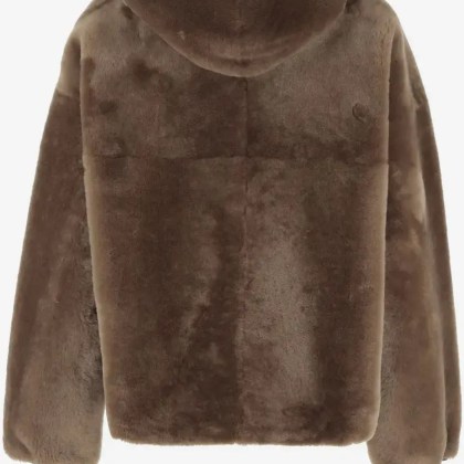 Blancha - Reversible Shearling Jacket With Drawstring Hood - Größe 42 - braun – Bild 4