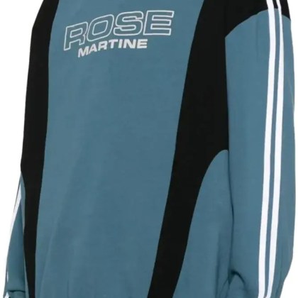 Martine Rose - Panelled Sweatshirt Blue Agean Rose Outline - Größe S - blau – Bild 4