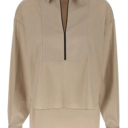 Brunello Cucinelli - Monile V-Neck Shirt - Größe S - beige Brunello Cucinelli - Monile V-Neck Shirt - Größe S - beige