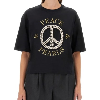 Moschino - Cropped Black T-Shirt - Größe S - schwarz Moschino - Cropped Black T-Shirt - Größe S - schwarz