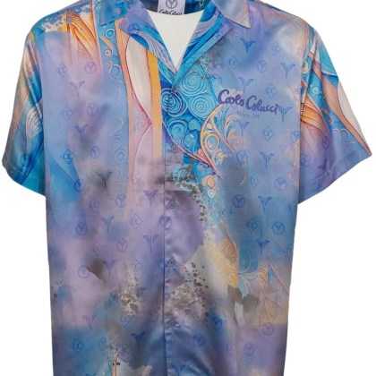 Carlo Colucci - Oversized Kurzarmhemd mit Muster - Größe XS - multi Carlo Colucci - Oversized Kurzarmhemd mit Muster - Größe XS - multi