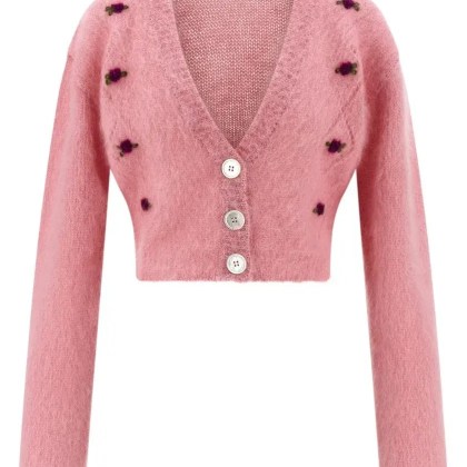 Alessandra Rich - %27Carded Mohair%27 Cardigan - Größe 40 - pink Alessandra Rich - %27Carded Mohair%27 Cardigan - Größe 40 - pink