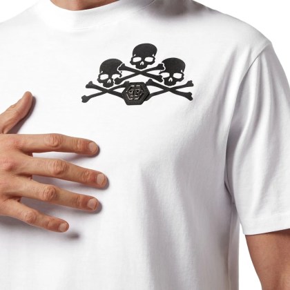 Philipp Plein - T-Shirt Skull - Größe L - weiß – Bild 3