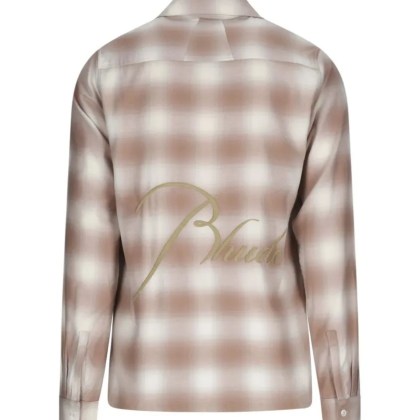 Rhude - Brown Cotton Checked Shirt - Größe M - weiß – Bild 4