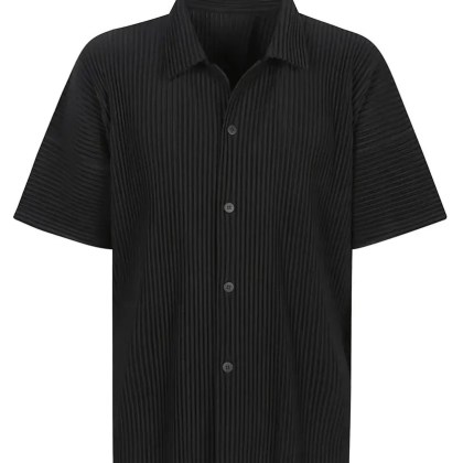 Issey Miyake - Bottoned Short Sleeves Shirt - Größe 3 - schwarz Issey Miyake - Bottoned Short Sleeves Shirt - Größe 3 - schwarz
