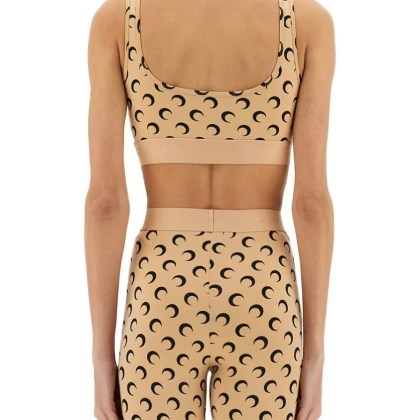Marine Serre - "Moon" Sports Bra Top - Größe M - beige – Bild 3