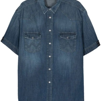 Lorena Antoniazzi - Short-Sleeve Denim Shirt - Größe 46 - blau Lorena Antoniazzi - Short-Sleeve Denim Shirt - Größe 46 - blau