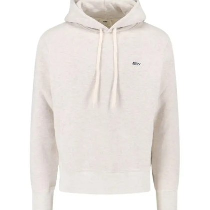Autry - Cropped Light Grey Hoodie Sweater With Relaxed Fit - Größe M - beige Autry - Cropped Light Grey Hoodie Sweater With Relaxed Fit - Größe M - beige