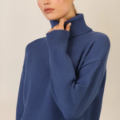 Apart - Overside Strickkleid - Größe 36/38 DAM - blau – Bild 3