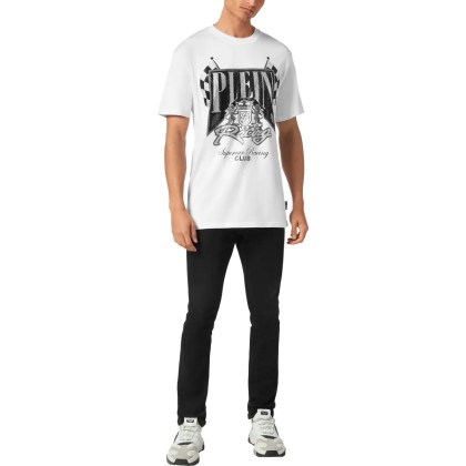 Philipp Plein - T-Shirt Racing Mit Schmucksteinen - Größe S - schwarz