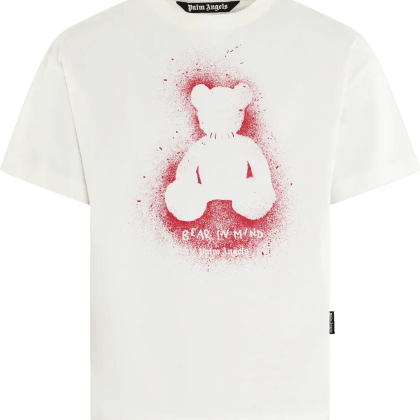 Palm Angels - Heren Spray Bear T-Shirt Wit - Größe XL - weiß Palm Angels - Heren Spray Bear T-Shirt Wit - Größe XL - weiß
