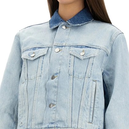 Stella McCartney - Denim Jacket With Contrasting Panel - Größe S - blau – Bild 2