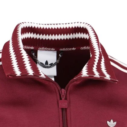 Adidas - Logo Zip Sweatshirt – Bordeaux - Größe XS - rot – Bild 3