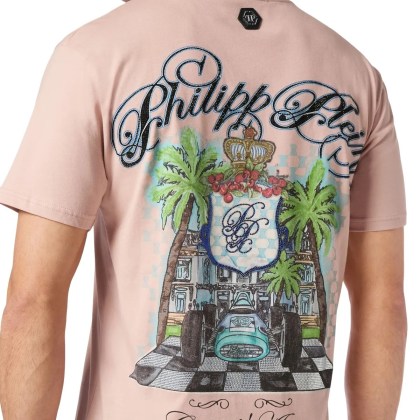 Philipp Plein - T-Shirt The Course Mit Schmucksteinen - Größe XXL - beige
