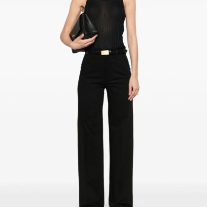 PHOEBE PHILO - Cotton Classic Tailored Trousers - Größe 36 - schwarz – Bild 3