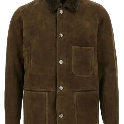 Giorgio Brato - Brown Suede Sheepskin Jacket - Größe 52 - schwarz Giorgio Brato - Brown Suede Sheepskin Jacket - Größe 52 - schwarz