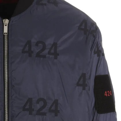 424 - Reversible Logo Bomber Jacket. - Größe S - blau – Bild 2