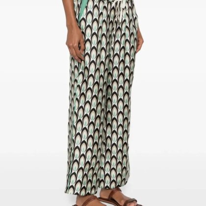 Lorena Antoniazzi - Graphic-Print Silk Trousers - Größe 42 - bunt – Bild 3