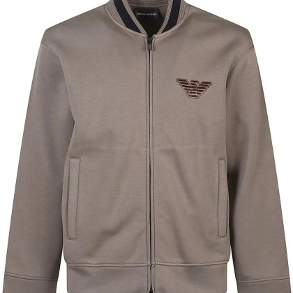 Emporio Armani - Eagle Patch Full Zip Sweatshirt Brown - Größe S - braun Emporio Armani - Eagle Patch Full Zip Sweatshirt Brown - Größe S - braun