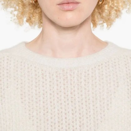 LIU JO - Open Knit White Sweater - Größe XS - weiß – Bild 2