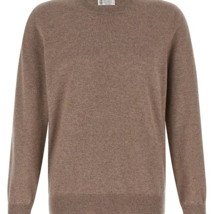 Brunello Cucinelli - Brown Cashmere Sweater With Crew Neck - Größe 54 - braun Brunello Cucinelli - Brown Cashmere Sweater With Crew Neck - Größe 54 - braun