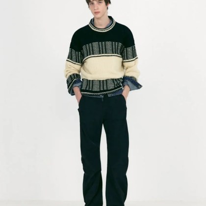 Low Classic - LOW CLASSIC Zweifarbiger Jacquardpullover - Größe M - multi Low Classic - LOW CLASSIC Zweifarbiger Jacquardpullover - Größe M - multi