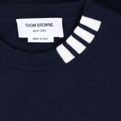 Thom Browne - Logo Sweatshirt – Navy Blue - Größe 40 - blau – Bild 4