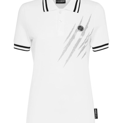 Plein Sport - Polohemd Scratch - Größe S - weiß Plein Sport - Polohemd Scratch - Größe S - weiß