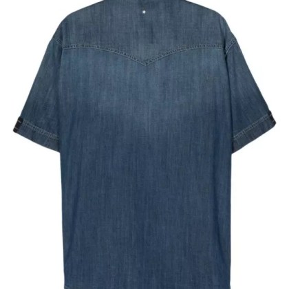 Lorena Antoniazzi - Short-Sleeve Denim Shirt - Größe 46 - blau – Bild 3