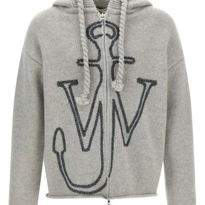 J.W.Anderson - Anchor Embroidery%27 Hoodie - Größe L - grau J.W.Anderson - Anchor Embroidery%27 Hoodie - Größe L - grau