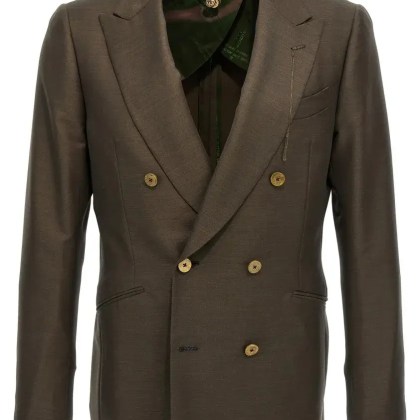 MAURIZIO MIRI - Double-Breasted Wool Blend Blazer - Größe 50 - grün MAURIZIO MIRI - Double-Breasted Wool Blend Blazer - Größe 50 - grün