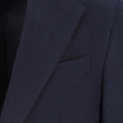Emanuela Caruso - Tailored Herringbone Jacket With Notched Lapel - Größe 50 - schwarz – Bild 4