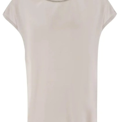 Panicale - Classic Crew Neck Silk T-Shirt - Größe 44 - beige Panicale - Classic Crew Neck Silk T-Shirt - Größe 44 - beige