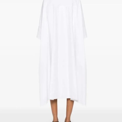 Joseph - Dania Midi Dress With Button Placket And Side Slit - Größe 36 - weiß – Bild 2