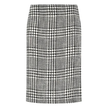 GIANLUCACA PANNOLO - Houndstooth Midi Skirt – White - Größe 40 - weiß GIANLUCACA PANNOLO - Houndstooth Midi Skirt – White - Größe 40 - weiß