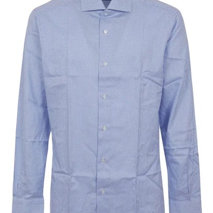 BUONAMASSA - Blue Cotton Shirt With Structured Collar - Größe 39 - blau BUONAMASSA - Blue Cotton Shirt With Structured Collar - Größe 39 - blau