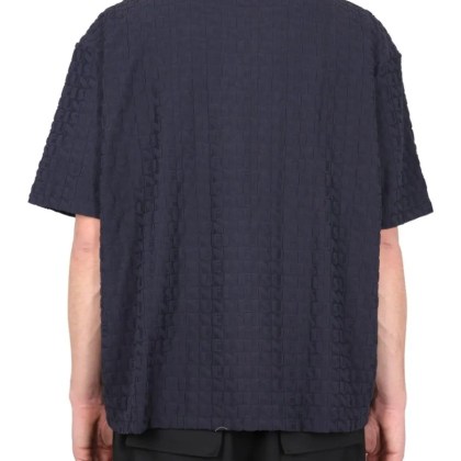 Sunnei - Textured All-Over Logo Crewneck T-Shirt - Größe S - schwarz – Bild 3