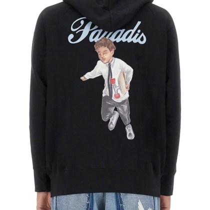 3.Paradis - Black Zip Sweatshirt With Graphic Design - Größe S - schwarz – Bild 3