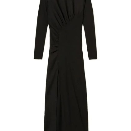 Twin-Set - Long Black Dress With Fitted Silhouette - Größe 42 - schwarz Twin-Set - Long Black Dress With Fitted Silhouette - Größe 42 - schwarz