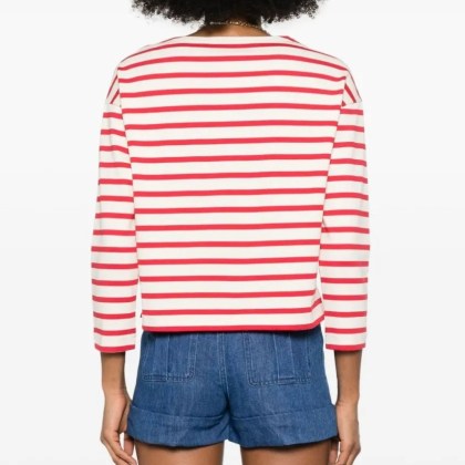 Valentino Garavani - Red And White Striped Cotton T-Shirt - Größe XS - rot – Bild 3