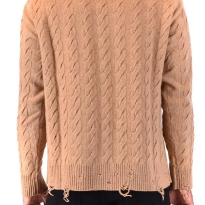 Laneus - Classic Cable Knit Sweater In Camel Tone - Größe 50 - braun – Bild 2